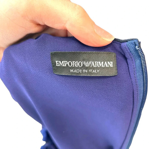 Emporio‎ Armani Blue Runway Model Printed Sleeveless Blouse Size 38 / US 2 - Picture 6 of 10